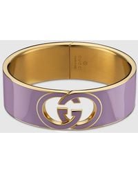 Gucci - Interlocking Armspange Mit Emaille, Größe - Lyst