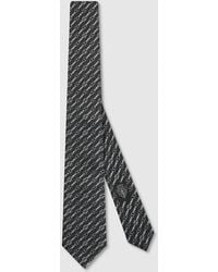 Gucci - Interlocking G Belt Silk Jacquard Tie - Lyst