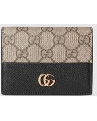 Gucci - Portefeuille Porte-Cartes Bicolore Gg Marmont - Lyst