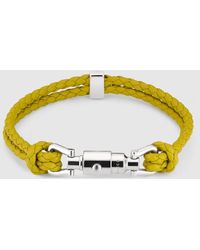 Gucci - Braided Bracelet With Piston Detail, Size Xl, Leather - Lyst