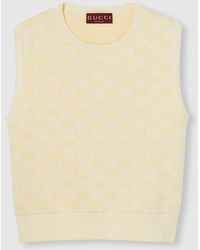 Gucci - Fine Gg Cotton Sleeveless Top - Lyst