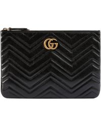 Gucci GG Marmont Täschchen aus Leder - Schwarz