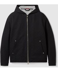 Gucci - Gg Cotton Denim Jacquard Zip Jacket - Lyst