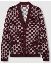 Gucci - Reversible GG Wool Jacquard Cardigan - Lyst