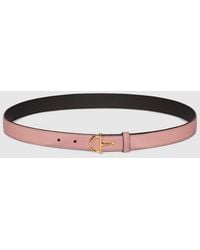 Gucci - Thin Belt With Half-Horsebit Buckle, Size 100 - Lyst