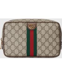 Gucci GG Key Case With Strawberry Print in Natural