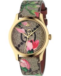 Gucci Ya1264038 G-timeless Stainless-steel And Leather Quartz Watch - Green