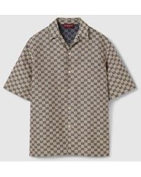 Gucci - GG Linen Blend Canvas Shirt - Lyst