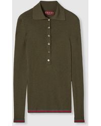 Gucci - エンブロイダリー カシミアシルク トップ, グリーン, ウェア - Lyst