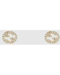 Gucci - Interlocking Diamond 18K Stud Earrings - Lyst