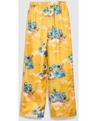 Gucci - Printed Silk Twill Leisure Pants, Size 38 It, Ready-To-Wear - Lyst