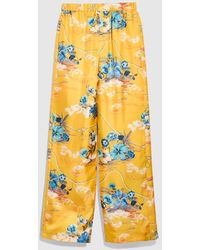 Gucci - Printed Silk Twill Leisure Pants, Size 38 It, Ready-To-Wear - Lyst