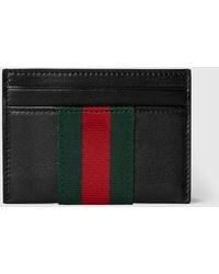 Gucci - Web Trademark Card Case, Leather - Lyst