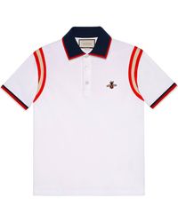 Gucci Cotton Polo With Bee - White