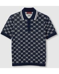 Gucci - Gg Cotton Knit Jacquard Polo Shirt - Lyst