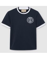 Gucci - T-Shirt En Jersey De Coton Avec Broderie, Taille - Lyst