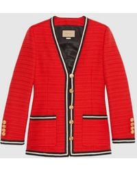 Gucci - Wool Jacket With Braided Ribbon Trim - Lyst