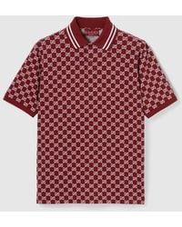 Gucci - Gg Jacquard Cotton Piquet Polo Shirt - Lyst