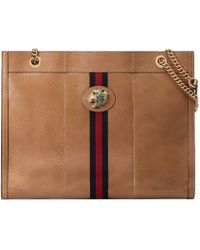 Gucci Großer Rajah Shopper aus Pythonleder - Natur