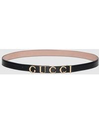 Gucci - Thin Belt With Logo Buckle, Size 100 - Lyst
