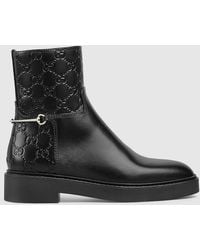 Gucci - Slim Horsebit Ankle Boot - Lyst