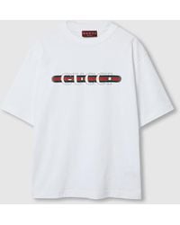 Gucci - Camiseta de Algodón y Estampado - Lyst