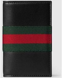 Gucci - Web Trademark Card Case, Leather - Lyst