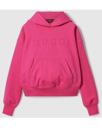 Gucci - Cotton Jersey Hooded Sweatshirt - Lyst