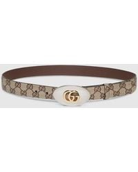 Gucci - Belt With Double G Plaque Buckle, Size 100 - Lyst
