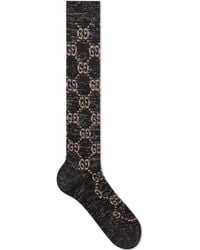 Gucci Lurex-Socken mit Monogrammmuster - Schwarz