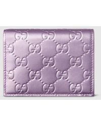 Gucci - 〔Ggエンブレム〕スモールウォレット, ピンク, レザー - Lyst