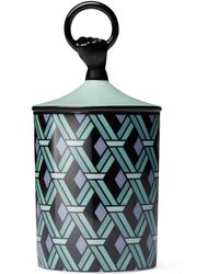 Gucci Herbosum, Mittelgroße Kerze mit Korbmotiv - Grün