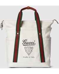 Gucci - Printed Canvas Large Tote Bag - Lyst