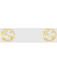 Gucci - Interlocking 18K Stud Earrings - Lyst