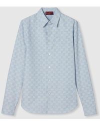 Gucci - ストライプ Ggコットンジャカード シャツ, ブルー, ウェア - Lyst