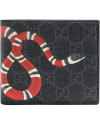 Gucci Brieftasche für Münzen aus GG Supreme mit Kingsnake Print - Schwarz