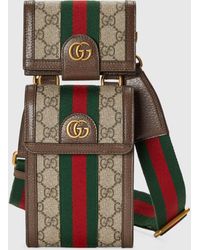 Gucci Ophidia Mini-Tasche und abnehmbare Brieftasche - Natur