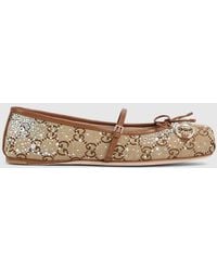 Gucci - Bailarina Horsebit Gg Cristales Mujer, Talla - Lyst