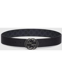 Gucci - Reversible Belt With Interlocking G Buckle, Leather - Lyst