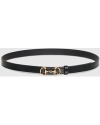 Gucci - Thin Belt With Horsebit Buckle, Size 105 - Lyst