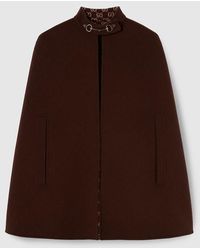 Gucci - Capa De Lana Y Seda Con Horsebit, Talla - Lyst