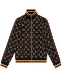 Gucci - Monogram Side-stripe Cotton-jersey Jacket X - Lyst