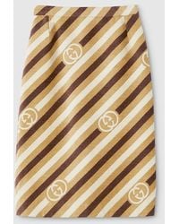 Gucci - Diagonal Gg Velvet Chenille Midi Skirt - Lyst