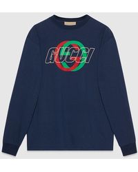 Gucci - T-shirt À Manches Longues En Jersey De Coton - Lyst