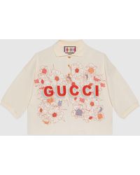 Gucci Lovelight poloshirt aus baumwolle mit print - Weiß