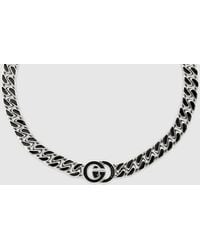 Gucci - Interlocking Flat Chain Necklace - Lyst