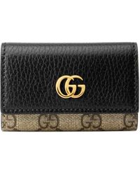 Gucci GG Marmont Leather Key Case - Zwart