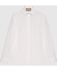 Gucci - ダブルg コットン ポプリン シャツ, Size 15+, ホワイト, ウェア - Lyst