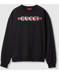 Gucci - Print Felted Cotton Jersey Sweatshirt - Lyst