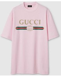 Gucci - Cotton Jersey And Silk T-Shirt With Print - Lyst